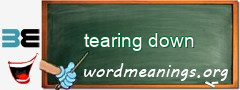 WordMeaning blackboard for tearing down